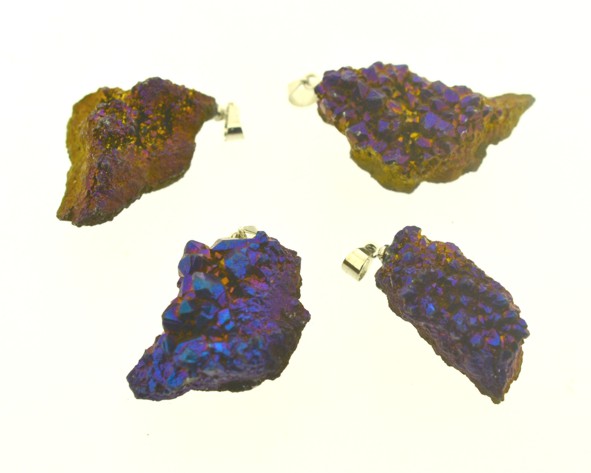 Pingente cristal bruto roxo - Tamanhos variados (un) PO-156